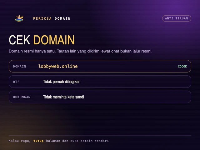 Kartu periksa domain: lobbyweb.online dengan tiga kebiasaan aman